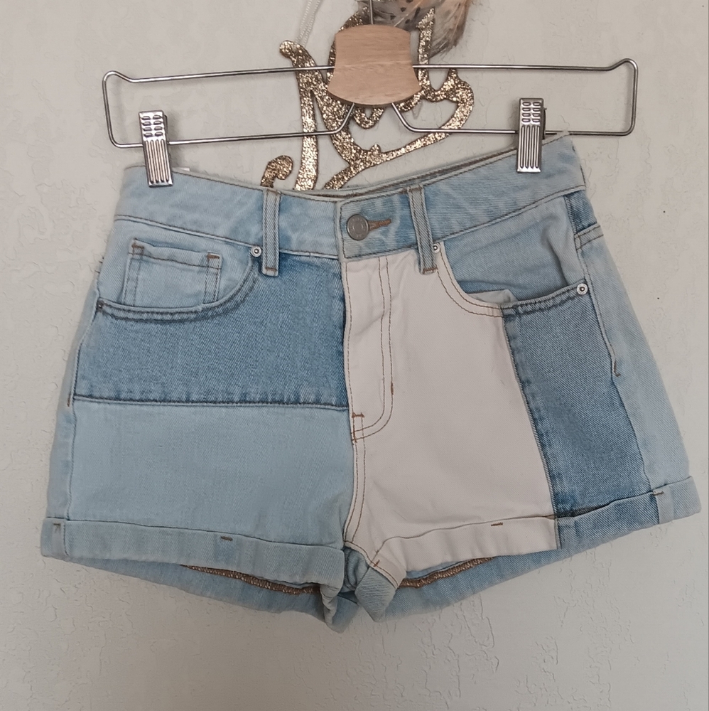 Y2k Pacsun Block Demin Shorts Sz 4